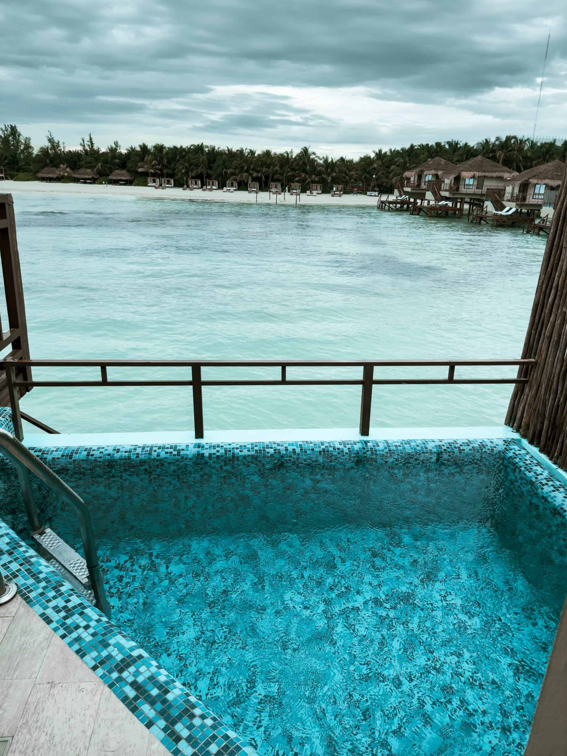 picture from the deck of the Palafitos overwater bungalows