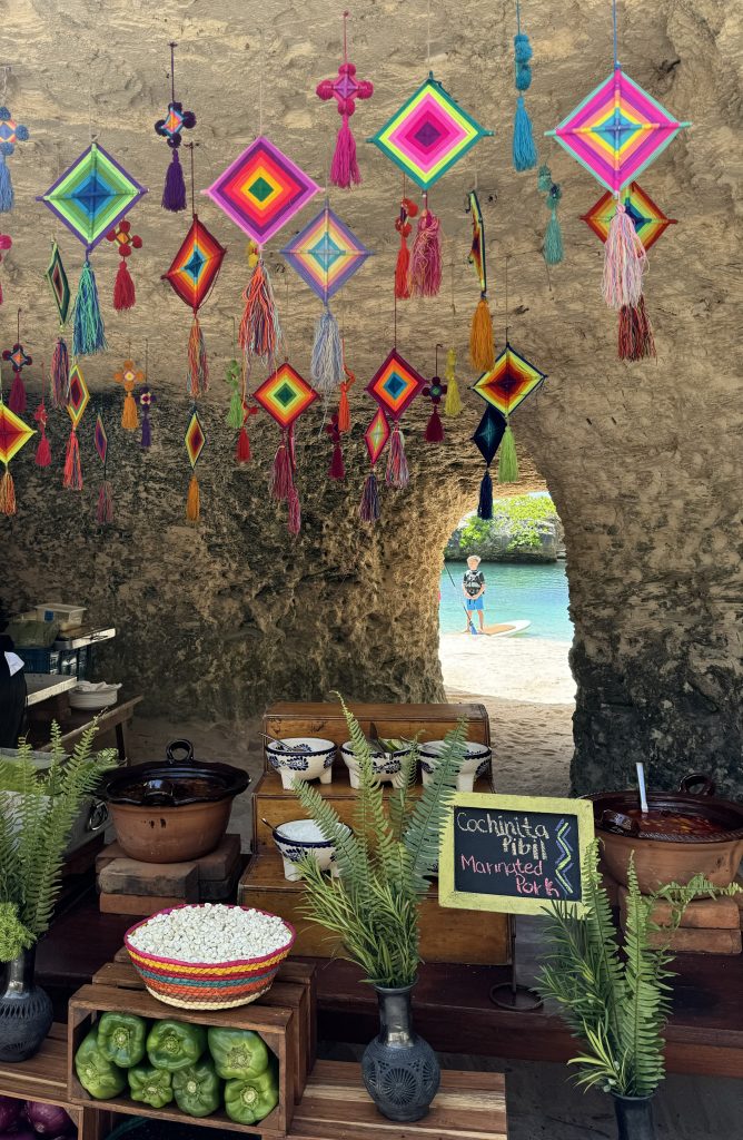 Cochinita pibil station at the Xcaret Sunday Brunch buffet