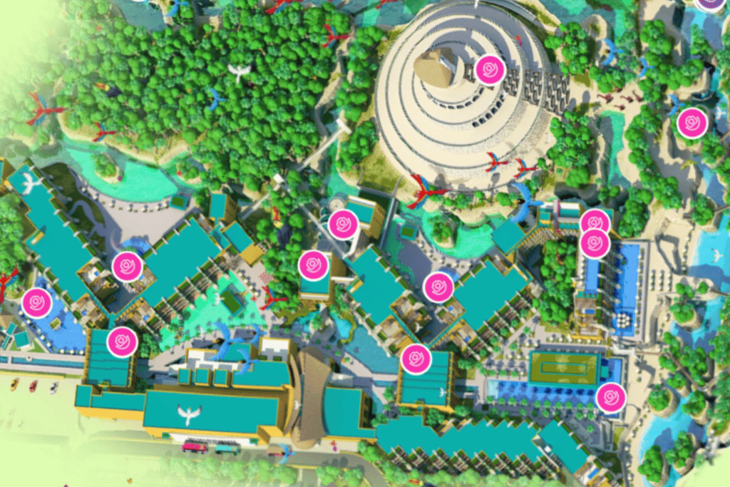 Hotel Xcaret Mexico Xelfie map