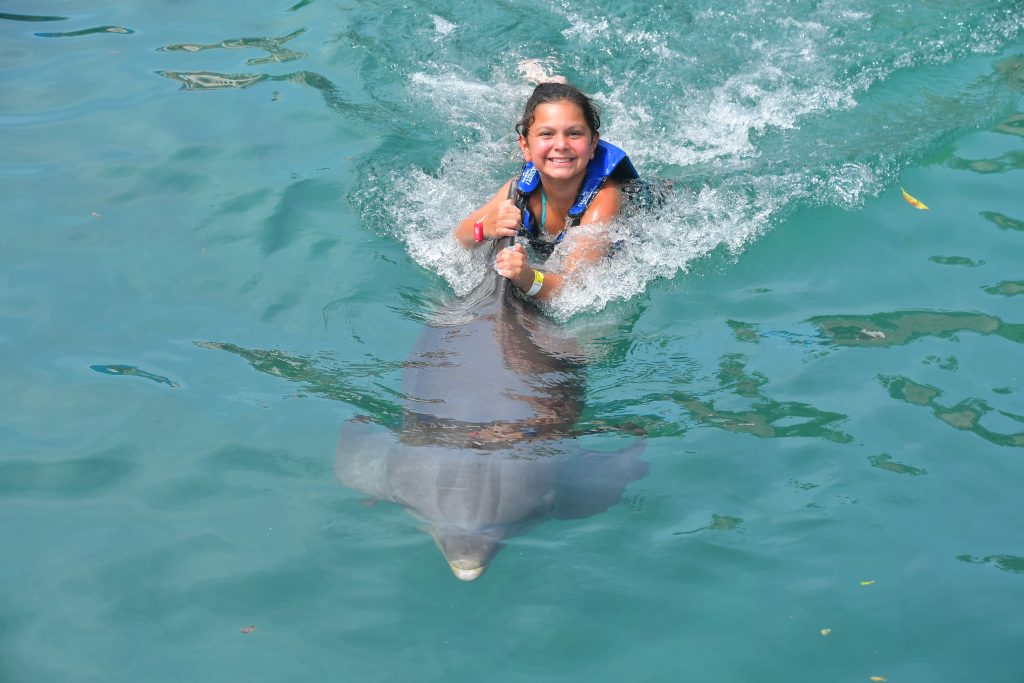 Dolphin ride at Xcaret Park