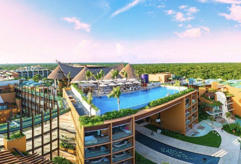 view of the rooftop pool at the new Hotel Xcaret Mexico