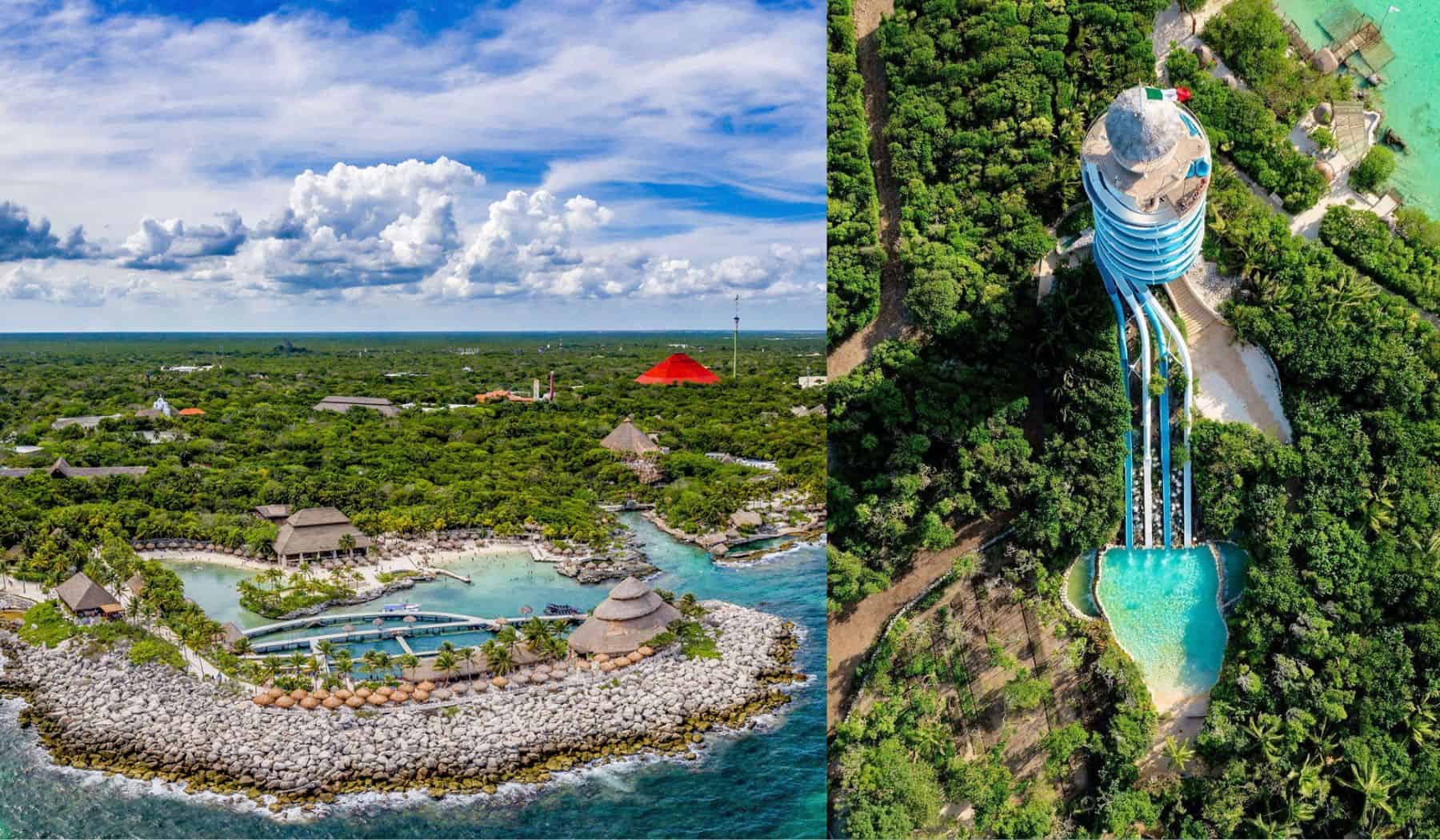 Panoramic shots of Xcaret Park and Xel-ha