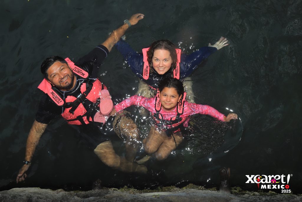 Swimming in the Río Maya at Xcaret Park