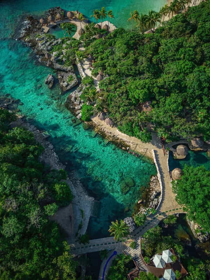Xcaret Park path and inlet
